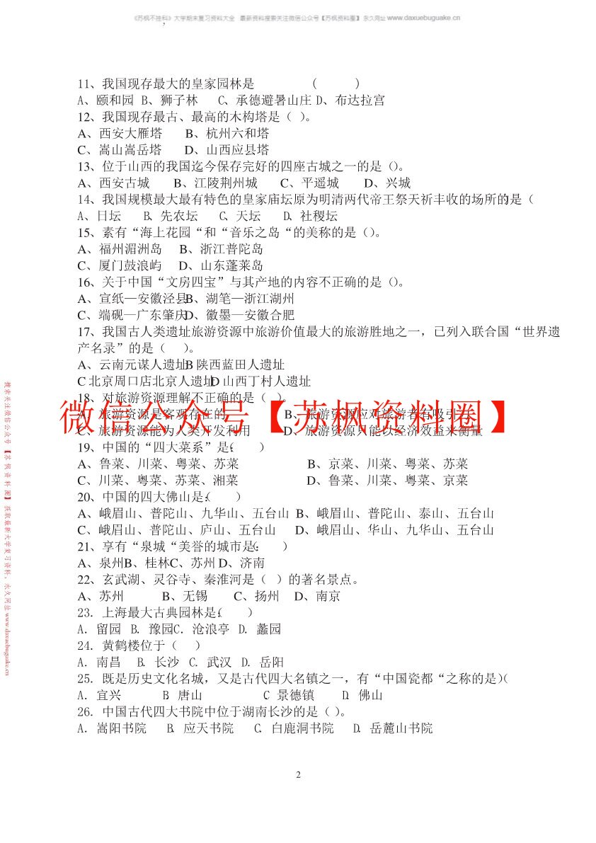 旅游资源管理